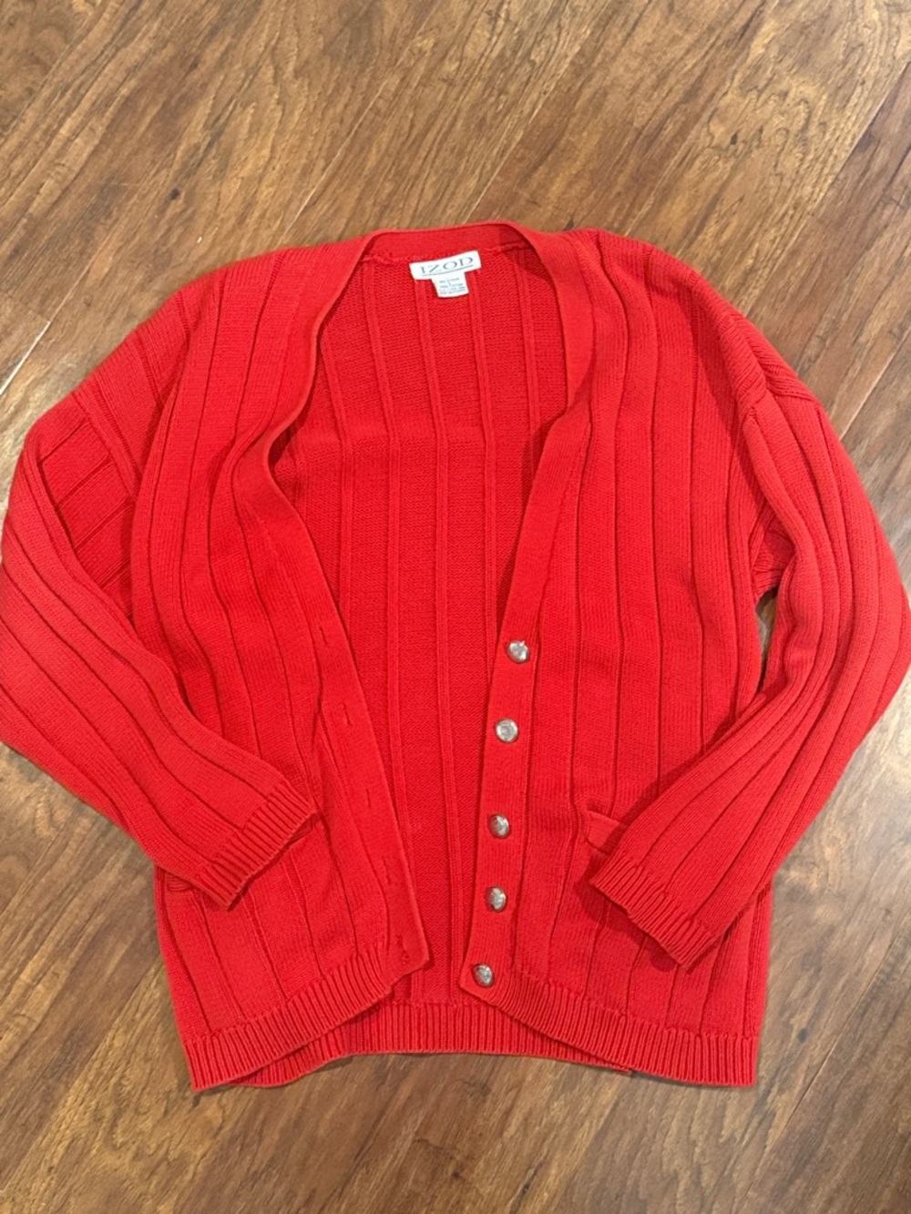 Vintage Cardigan Sweater- Size Large silver buttons
